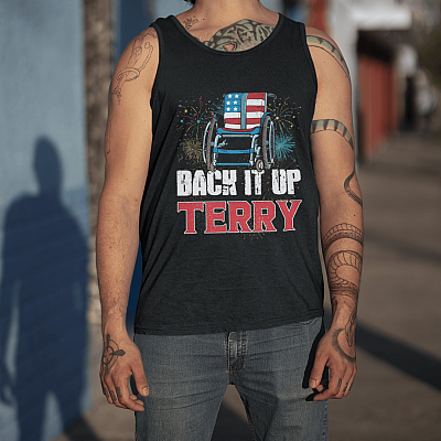 Back It Up Terry 4th Of July Cotton Tank Top Tee - Racerback Tank