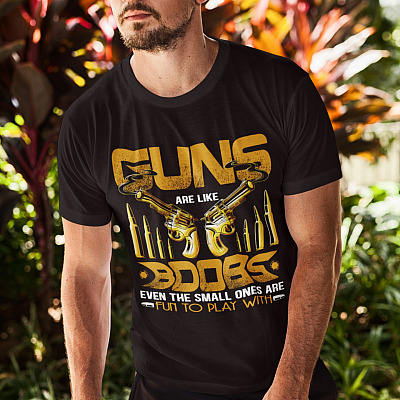 Alternative view of Guns Are Like Boobs Even the Small Ones Are Fun to Play with T-Shirt - Funny Guns Shirt for Men