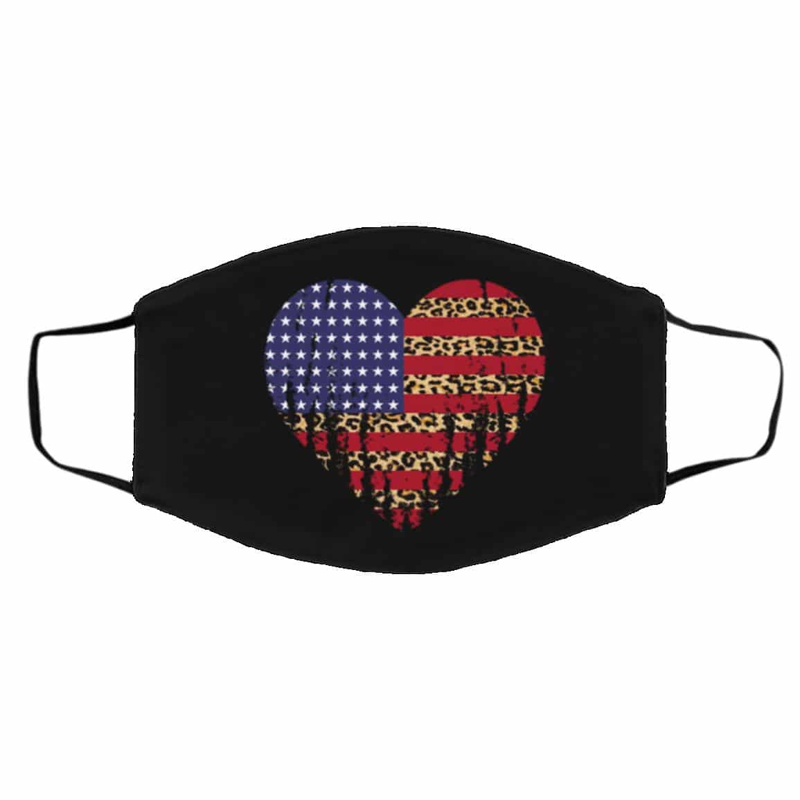 American Flag Leopard, White, Cloth Face Cover – Medium/Large American Flag Leopard, White, Cloth Face Cover – Medium/Large