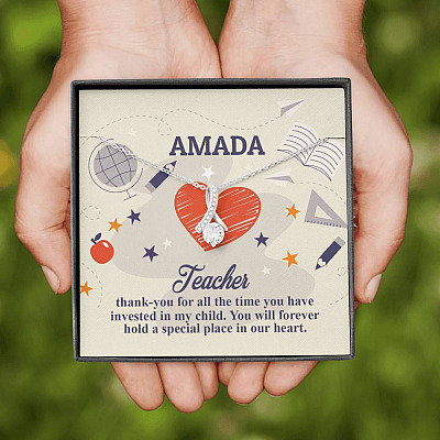 Personalized Thank You for All the Time You Invested in My Child Alluring Beauty Necklace
