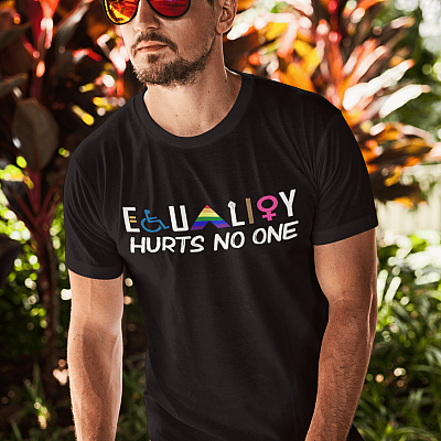 Alternative view of Equality Hurts No One LGBT Pride T-Shirt