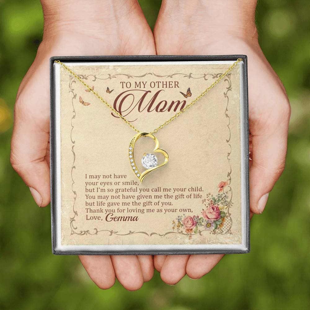 Personalized To My Other Mom I May Not Have Your Eyes Or Smile Forever Love Pendant Necklace Personalized To My Other Mom I May Not Have Your Eyes Or Smile Forever Love Pendant Necklace