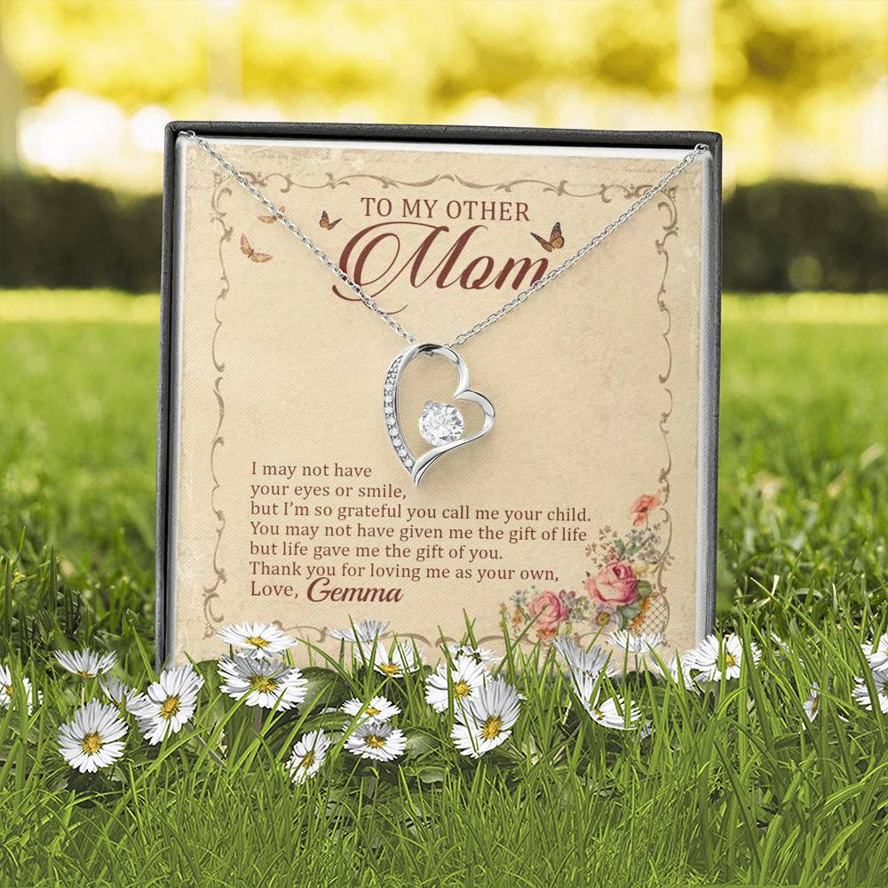 Personalized To My Other Mom I May Not Have Your Eyes Or Smile Forever Love Pendant Necklace Personalized To My Other Mom I May Not Have Your Eyes Or Smile Forever Love Pendant Necklace