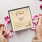 Personalized To My Other Mom I May Not Have Your Eyes Or Smile Interlocking Hearts Pendant Necklace