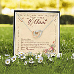 Personalized To My Other Mom I May Not Have Your Eyes Or Smile Interlocking Hearts Pendant Necklace