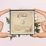 Personalized To My Other Mom I May Not Have Your Eyes Or Smile Love Knot Pendant Necklace Personalized To My Other Mom I May Not Have Your Eyes Or Smile Love Knot Pendant Necklace