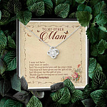 Personalized To My Other Mom I May Not Have Your Eyes Or Smile Love Knot Pendant Necklace Personalized To My Other Mom I May Not Have Your Eyes Or Smile Love Knot Pendant Necklace