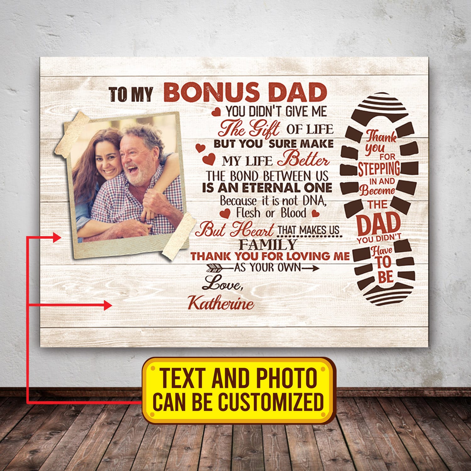 1VT. To My Bonus Dad Loving Me As Your Own canvas mk3