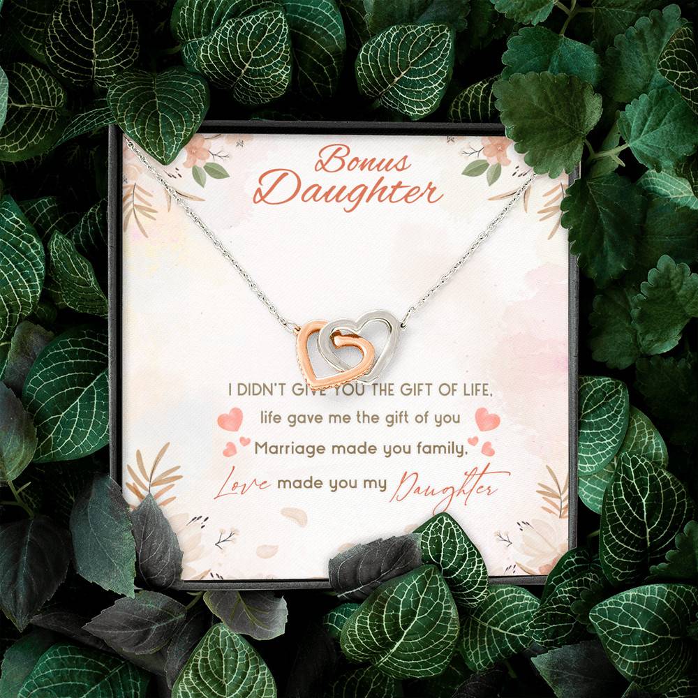 Bonus Daughter I Didn't Give You The Gift Of Life Life Gave Me The Gift Of You Interlocking Hearts Pendant Necklace Bonus Daughter I Didn't Give You The Gift Of Life Life Gave Me The Gift Of You Interlocking Hearts Pendant Necklace