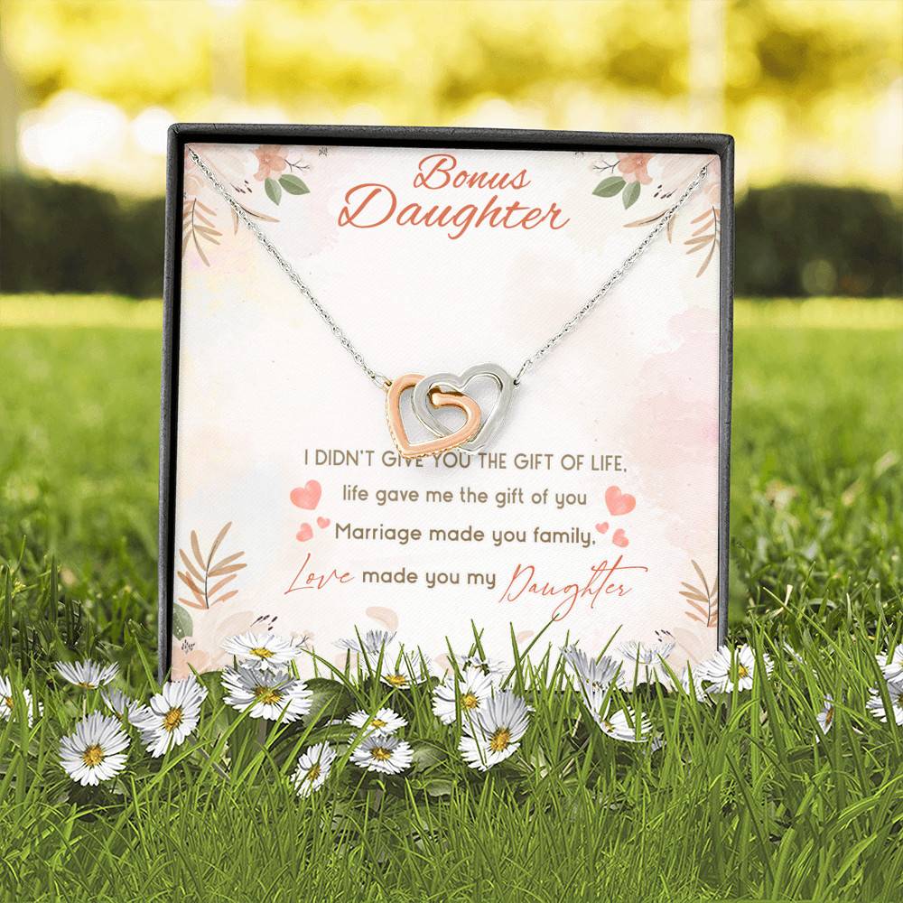 Bonus Daughter I Didn't Give You The Gift Of Life Life Gave Me The Gift Of You Interlocking Hearts Pendant Necklace Bonus Daughter I Didn't Give You The Gift Of Life Life Gave Me The Gift Of You Interlocking Hearts Pendant Necklace
