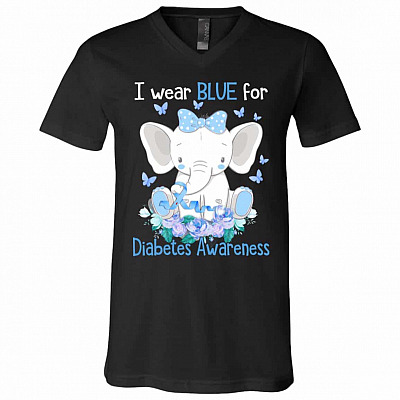 I Wear Blue Shirt, Black, V-Neck T-Shirt