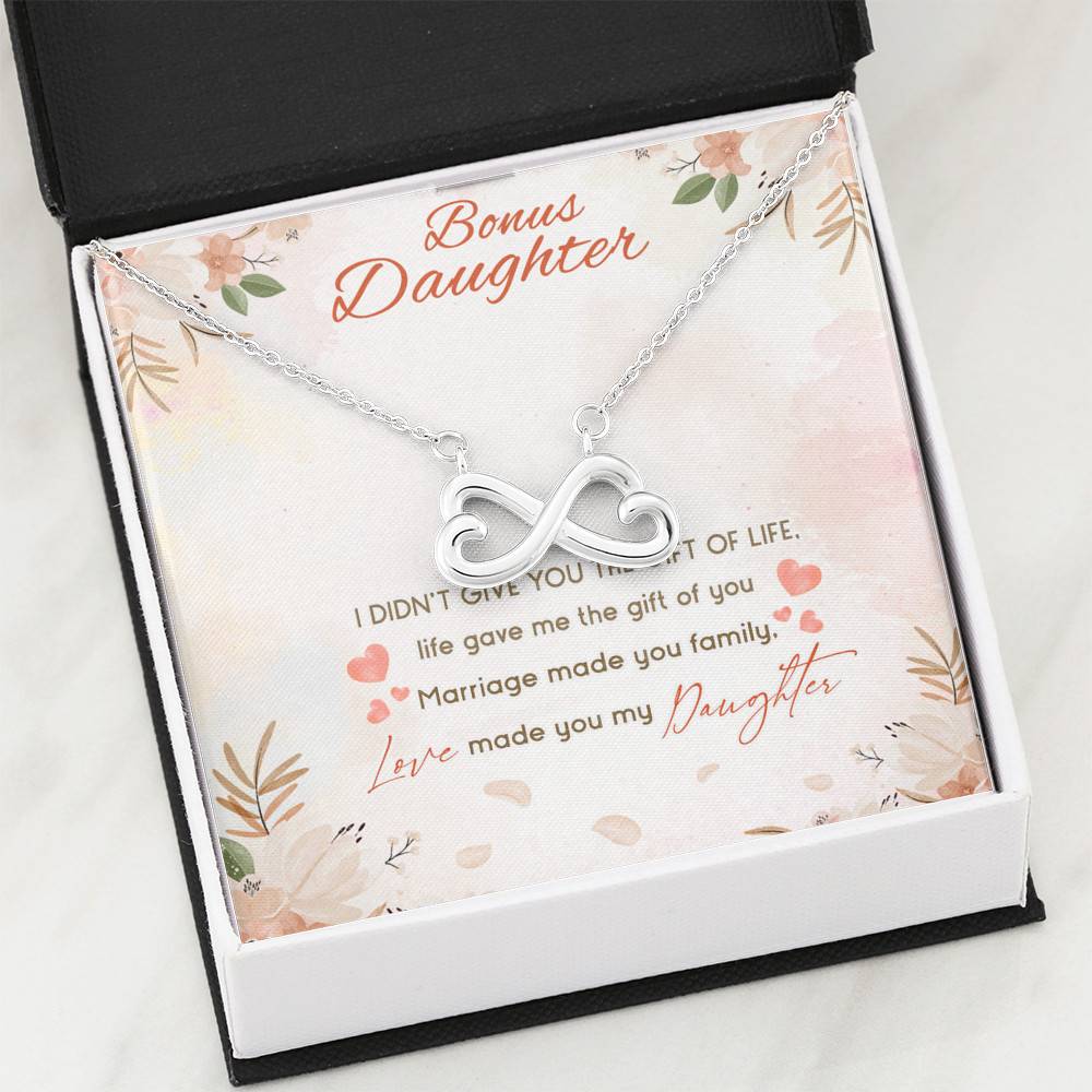 Bonus Daughter I Didn't Give You The Gift Of Life Life Gave Me The Gift Of You Infinity Heart Pendant Necklace Bonus Daughter I Didn't Give You The Gift Of Life Life Gave Me The Gift Of You Infinity Heart Pendant Necklace