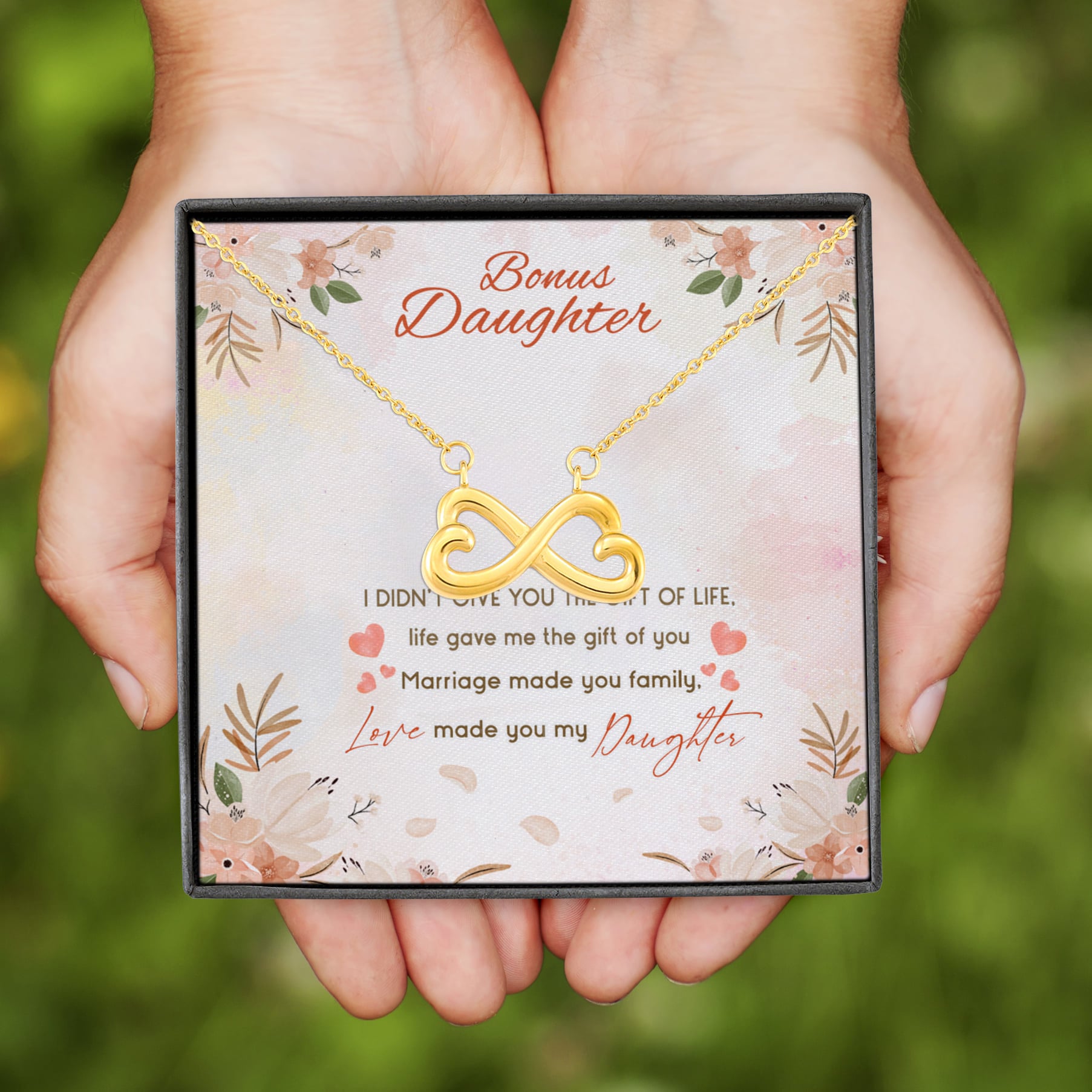 7VT. Bonus Daughter I Didn't Give You Infinity Heart Necklace (Gold)