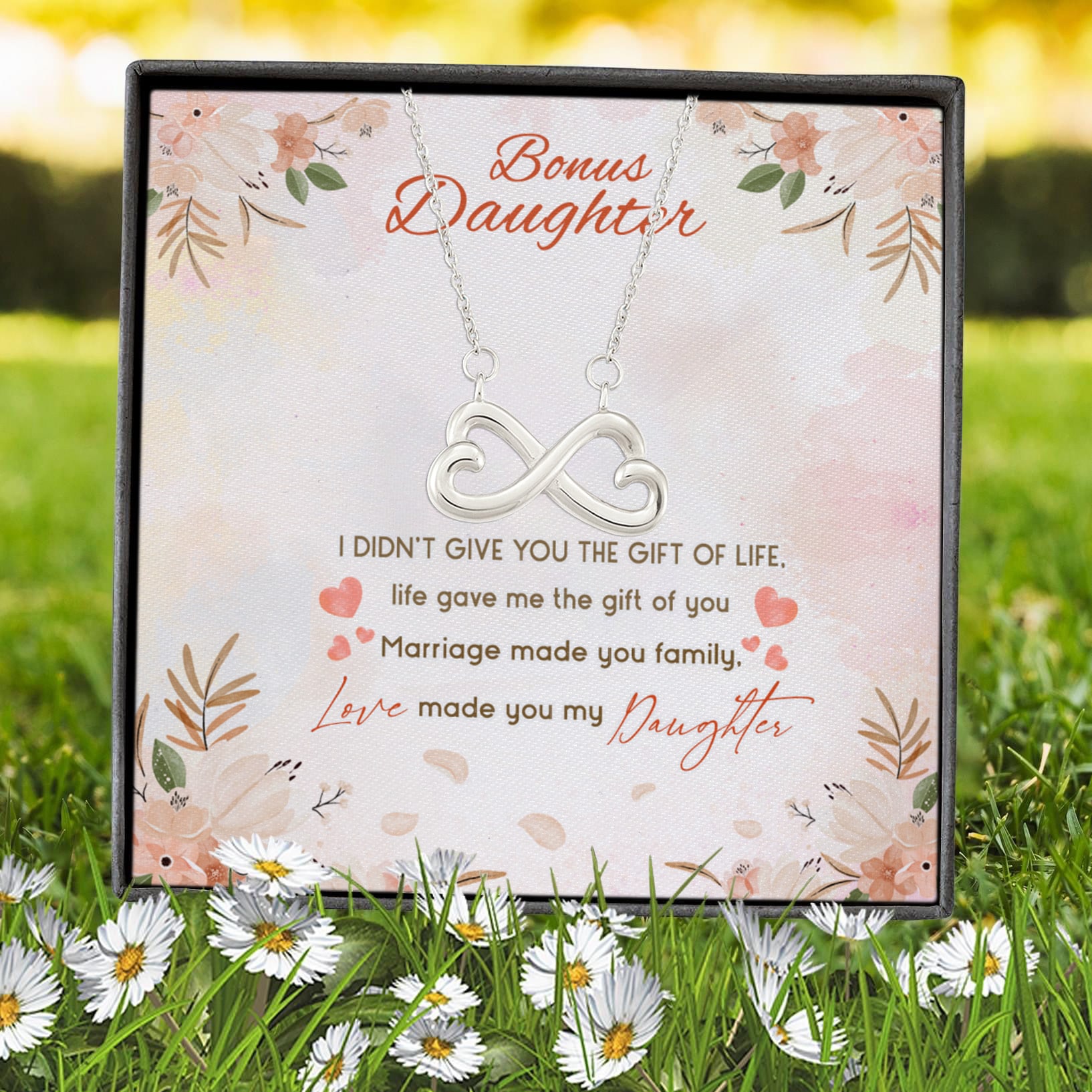 7VT. Bonus Daughter I Didn't Give You Infinity Heart Necklace (Silver) 7