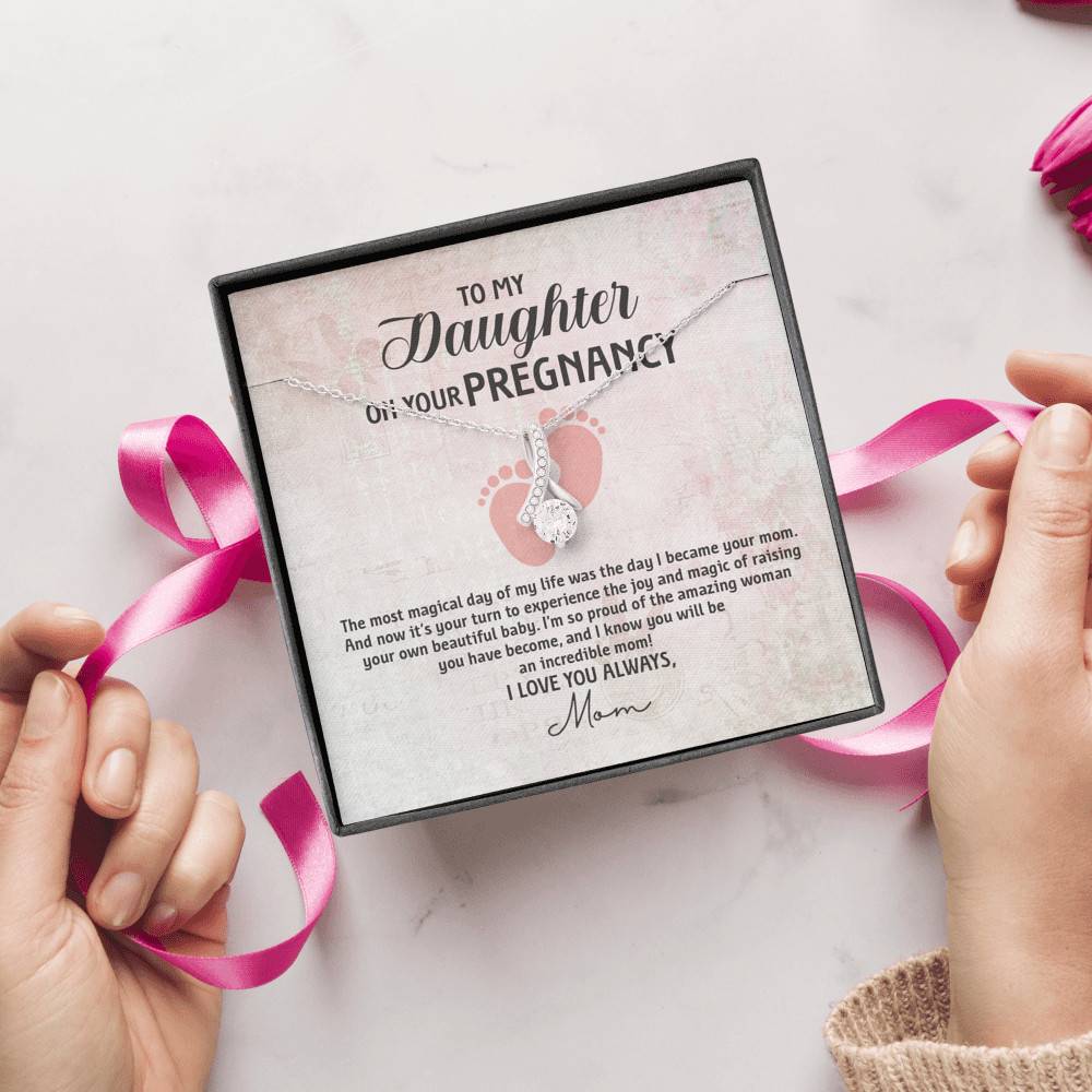 To My Daughter on Your Pregnancy the Most Magical Day I Love You Always Mom to Be Alluring Pendant Necklace To My Daughter on Your Pregnancy the Most Magical Day I Love You Always Mom to Be Alluring Pendant Necklace