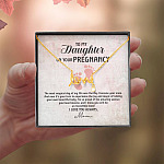 To My Daughter on Your Pregnancy the Most Magical Day I Love You Always Mom to Be Scripted Love Pendant Necklace