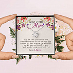 Personalized My Other Mom I May Not Have Your Eyes Or Smile Love Knot Pendant Necklace