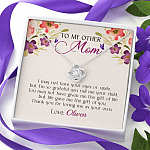 Personalized My Other Mom I May Not Have Your Eyes Or Smile Love Knot Pendant Necklace