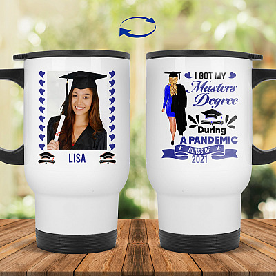 14 oz. White Travel Mug
