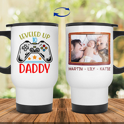 14 oz. White Travel Mug