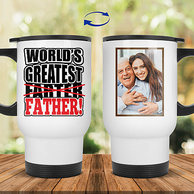14 oz. White Travel Mug