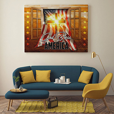 Alternative view of God Bless America - God Bless America Decor - Patriotic Decor Framed Canvas Prints - Unframed Poster