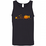 Halloween Pumpkin Heart Tank Top Tee - Ladies Racerback Tank - Funny Halloween Shirt