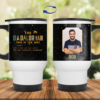 14 oz. White Travel Mug