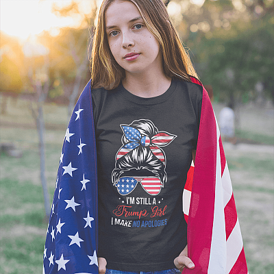 Alternative view of I'm Still A Trump Girl I Make No Apologies T-Shirt - Support Trump V-Neck - Trump Is Still My President Shirt
