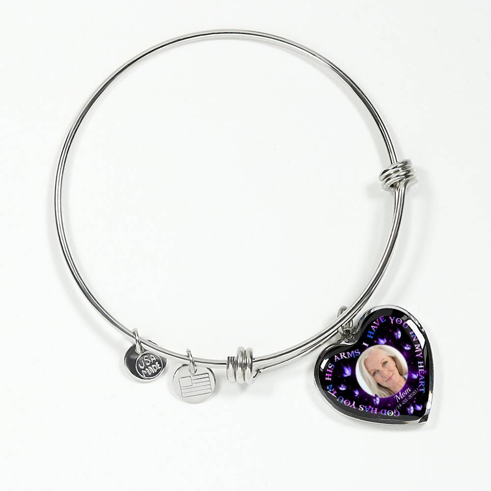 Personalized Photo God Has You In His Arms I Have You In My Heart Custom In Loving Memory Heart Pendant Necklace