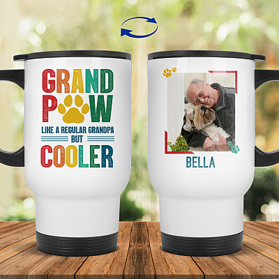 14 oz. White Travel Mug
