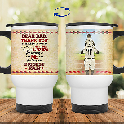 14 oz. White Travel Mug
