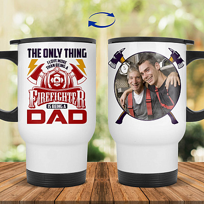 14 oz. White Travel Mug