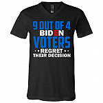9 Out Of 4 Biden Voters Rek Shirt, Black, V-Neck T-Shirt