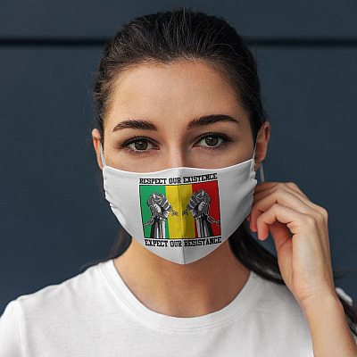 Alternative view of Respect Our Existence Or Expect Our Resistance Washable Reusable Custom - Printed Cloth Face Mask Cover