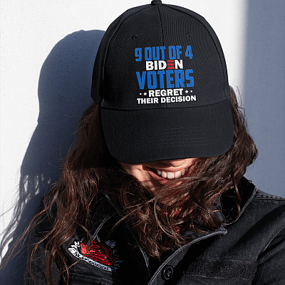 9 Out Of 4 Biden Voters Regret Their Decision Funny President Twill Cap High-Profile Snapback Hat