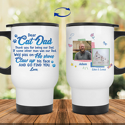 14 oz. White Travel Mug