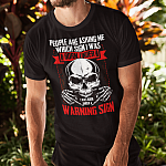 People Are Asking Me Which Sign I Was Born Under I Was Born Under A Warning Sign Funny Skull T-Shirt - V-Neck Shirt