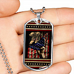 U.S Soldier Military Veteran Combat Boots With American Flag Dog Tag Pendant Necklace - Army Gifts U.S Soldier Military Veteran Combat Boots With American Flag Dog Tag Pendant Necklace - Army Gifts
