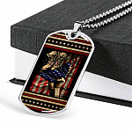 U.S Soldier Military Veteran Combat Boots With American Flag Dog Tag Pendant Necklace - Army Gifts U.S Soldier Military Veteran Combat Boots With American Flag Dog Tag Pendant Necklace - Army Gifts