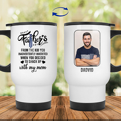 14 oz. White Travel Mug