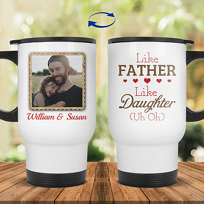 14 oz. White Travel Mug