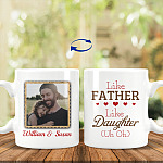Personalized Custom Photo Like Father, White, 11 oz. White Mug