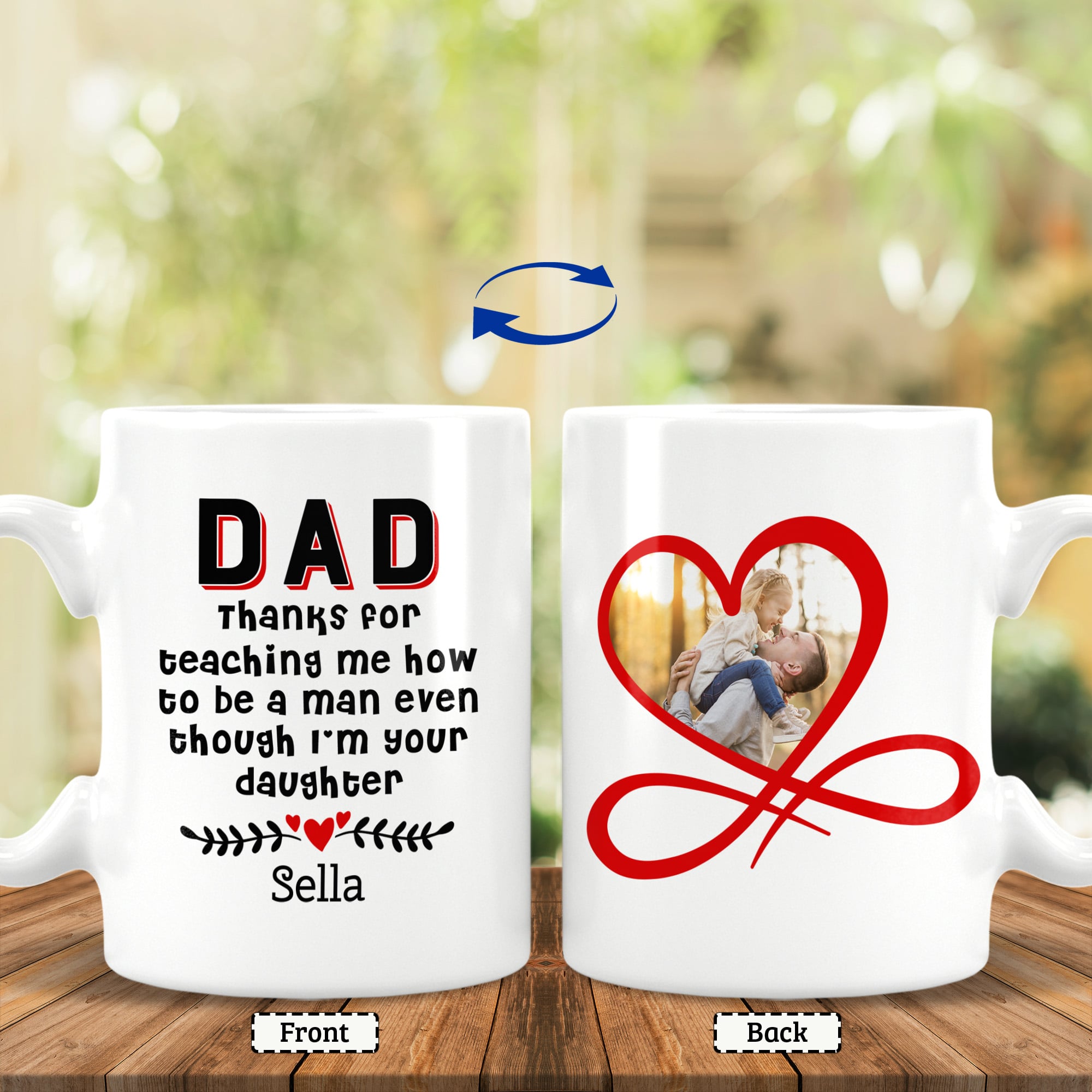 7VT. Dad Thanks For Teaching Me-Sample 15 OZ White Mug