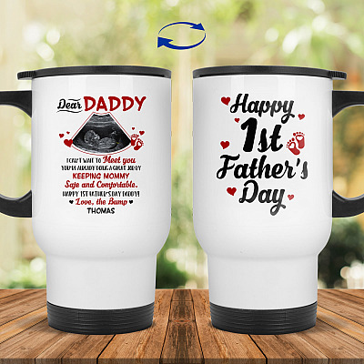 14 oz. White Travel Mug