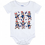 Uncle Sam Dancing Baby Onesie, White, Baby Onesie - 12 Month