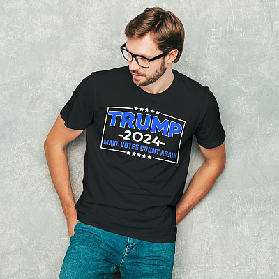 Alternative view of Pro Trump Gift Trump 2024 Make Votes Count Again T-Shirt - V-Neck Tee