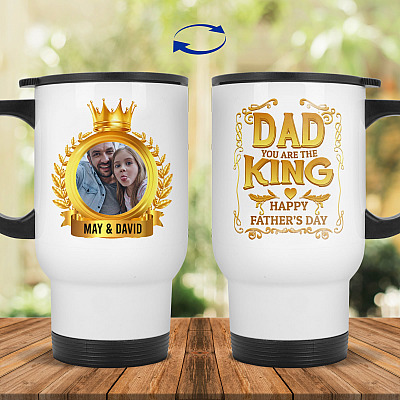 14 oz. White Travel Mug