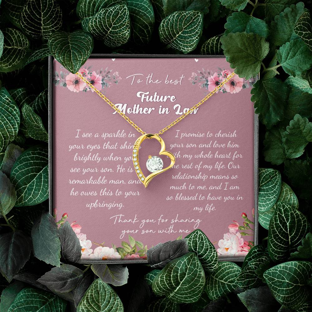 To the Best Future Mother in Law Thank You for Sharing Your Son with Me Forever Love Pendant Necklace To the Best Future Mother in Law Thank You for Sharing Your Son with Me Forever Love Pendant Necklace
