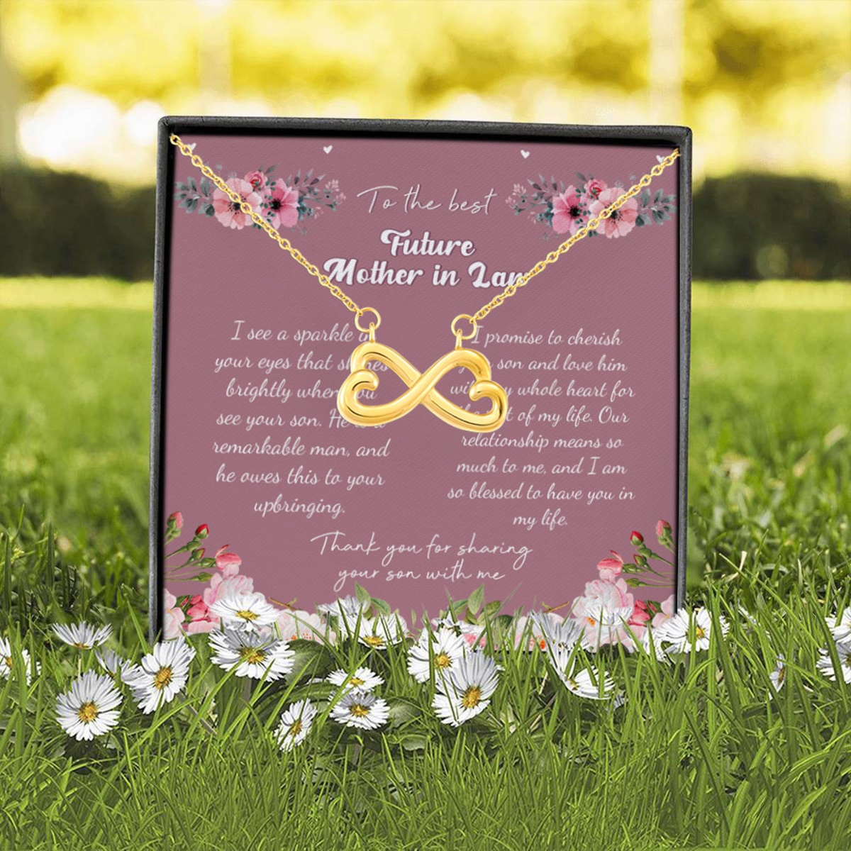 6HV.Best Future Mom Infinity Heart Necklace (Gold) 2